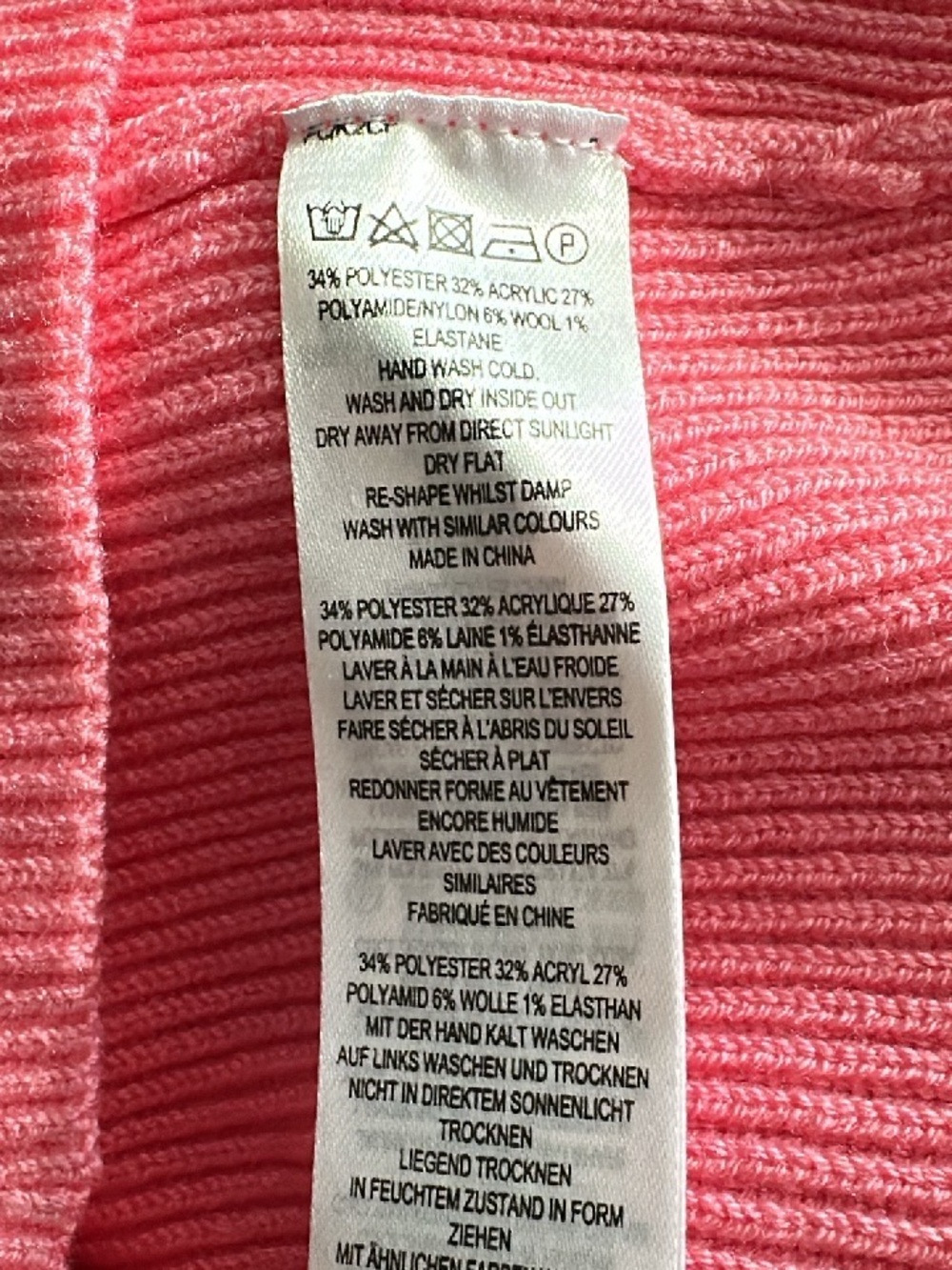 French Connection Jaida Pink Square Neck Short Sleeve Sweater NWT Large Wool - Picture 7 of 7